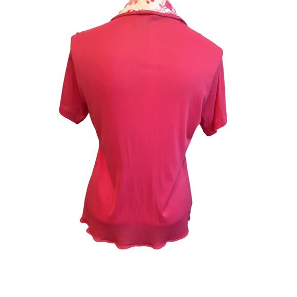 Small Binstron Women's Pajama Top Hot Pink Button Down Sleepwear Vintage 1960s - Picture 4 of 5